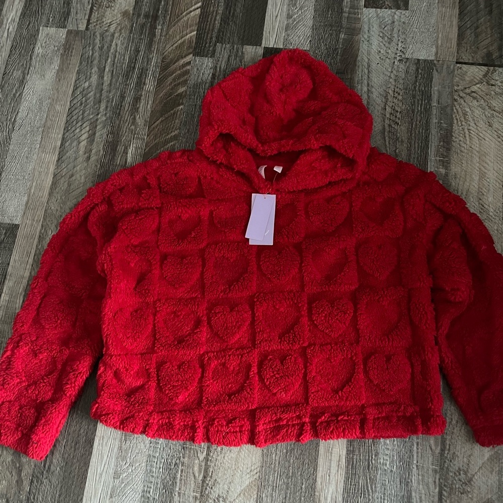 Cozy Red Heart Patterned Women's Sweater